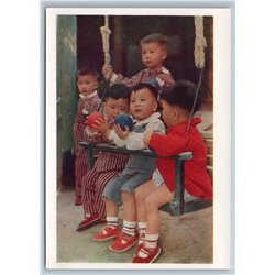 Peking. In the kindergarten CHINA Real Photo USSR Soviet RARE Postcard