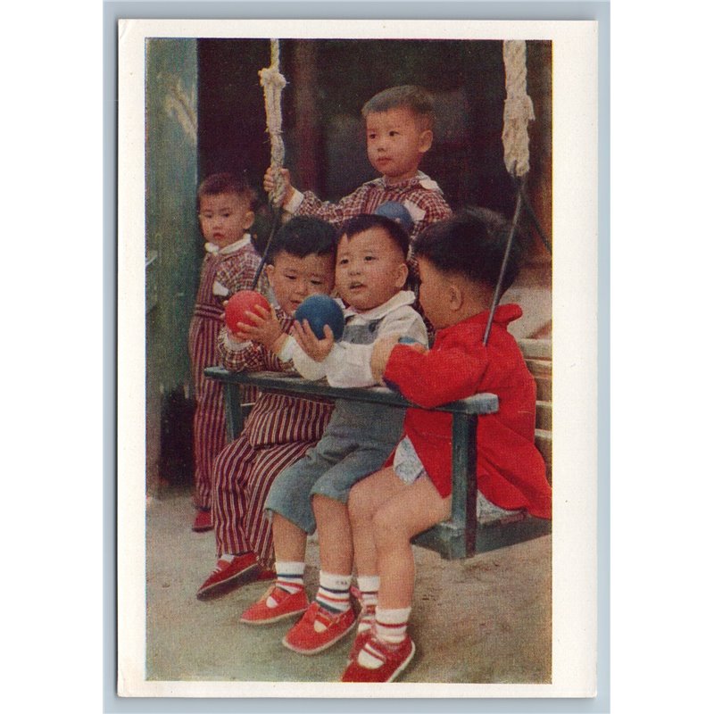Peking. In the kindergarten CHINA Real Photo USSR Soviet RARE Postcard