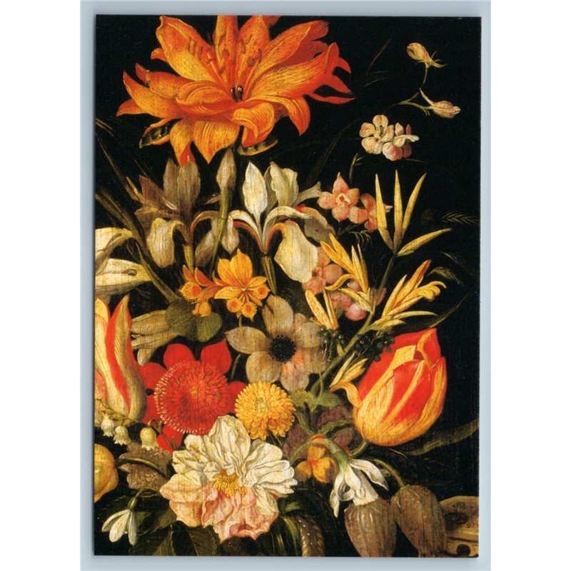 Still Life with Flowers and Snacks by Flegel Hermitage Russia Modern Postcard