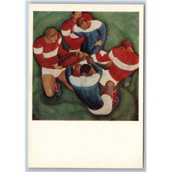 SPORT Rugby football by Simashkevich Russia USSR RARE Postcard
