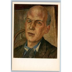PETROV -VODKIN "Portrait of the Writer Anfrei Bely" Man Russian Soviet Postcard