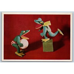 1966 TOY Frogs frogling play game Handmade toys Soviet VTG Postcard