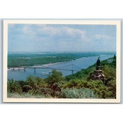 1970 KIEV Ukraine View of the Dnieper River Bridge Photo Soviet Postcard