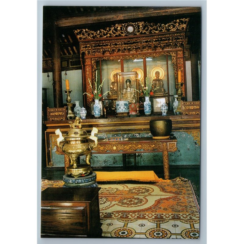 Vietnam Việt Nam Inside Pagoda of the Celestial Lady Picture Postcard