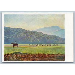 1966 Sally on Horseback. Asgaard by Rockwell Kent RARE Soviet Postcard