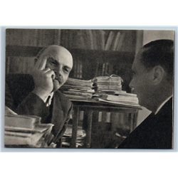 1960 LENIN with English writer Herbert Wells Propaganda USSR Russian Postcard