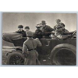1960 LENIN and his with in Old Car after military parade USSR Russian Postcard