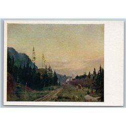 Road to Vorkuta Railway Train Taiga Far North Russian Postcard 1958