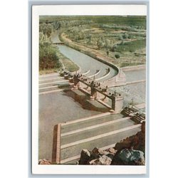 1957 Kyrgyz Kyrgyzstan Chumysh Dam Chu River Kazakhstan Russian Soviet Postcard
