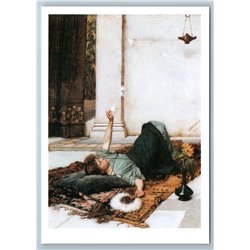 The White Feather Fan John W Waterhouse Pre-Raphaelite NEW Russia Postcard