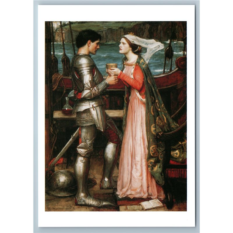 Tristan and Isolde by John W Waterhouse Pre-Raphaelite NEW Russia Postcard