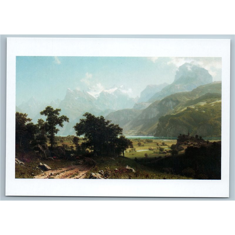 Lake Lucerne by Albert Bierstadt USA Painter Russian Unposted Postcard