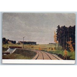 1962 SOVIET RAILROAD Railway in Belarus Bridge Landscape Soviet USSR Postcard