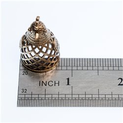 Thimble CHICKEN BIRD hen Openwork Solid Brass Metal Russian Style Collection