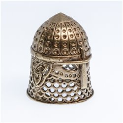 Thimble HELMET Russian Ethnic Solid Brass Metal Sewing Craft Decor Collectible