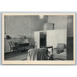 Leningrad Russia Smolny LENIN'S LODGING Furniture Interior Old Vintage Postcard 