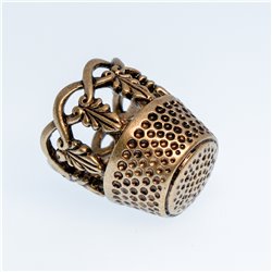Thimble Openwork Floral Tracery Solid Brass Metal Russian Souvenir Collectible